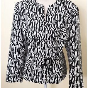 NWT Isabella Suits Black and White Animal Zebra Print Blazer Jacket Size 18W